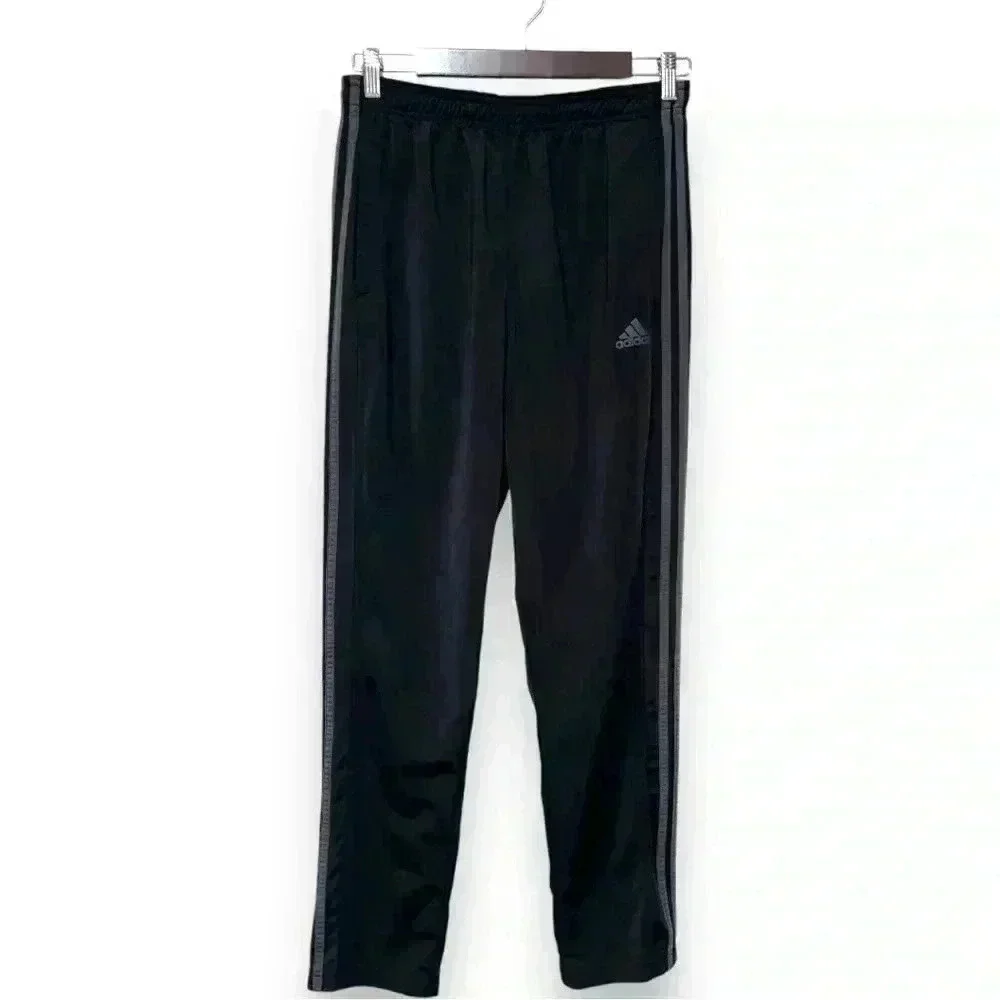 Adidas Mens Midweight Essential Tricot Zip Track Pants in Carbon/black 3 Stripe - Picture 7 of 16